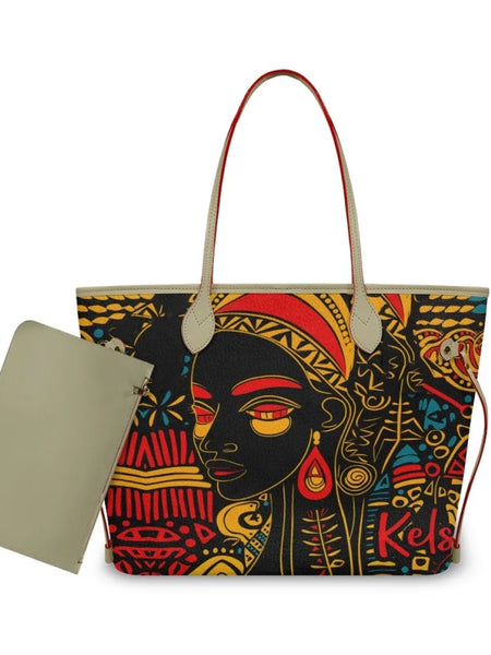 African Girls™ | Large Leather Tote Bags - Opulent Empire