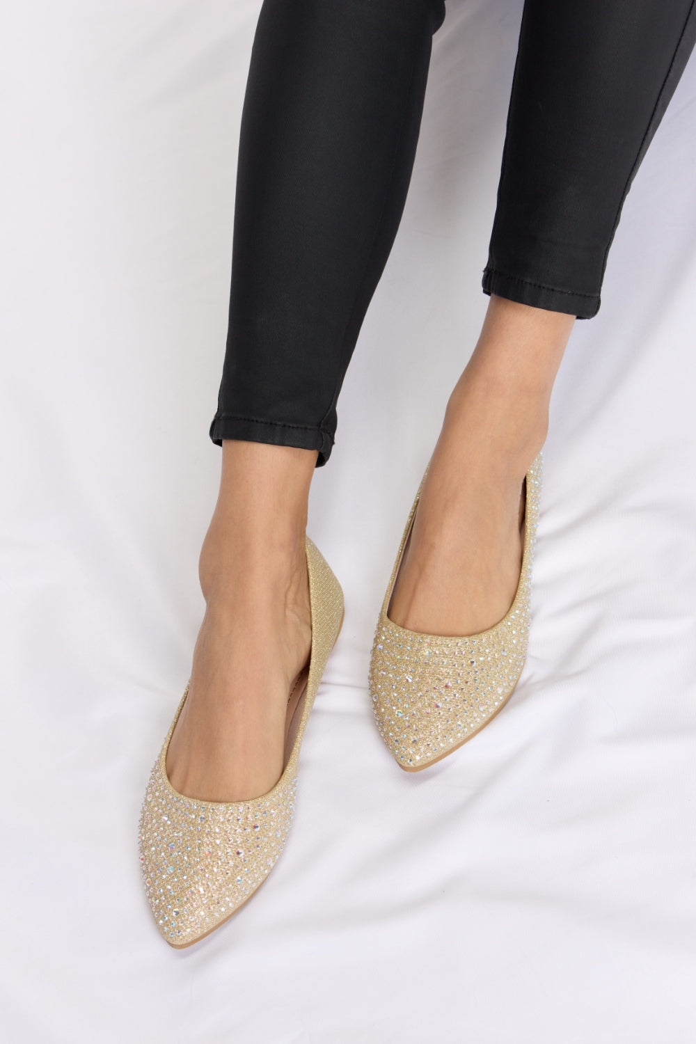 Darcy Laurent — Forever Link Rhinestone Point Toe Flat Slip-Ons, alternate view 3