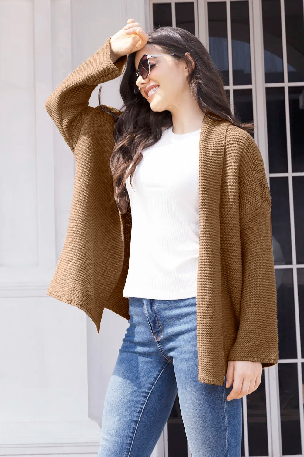 Sage Bellamy — Tied Open Front Long Sleeve Cardigan, alternate view 7