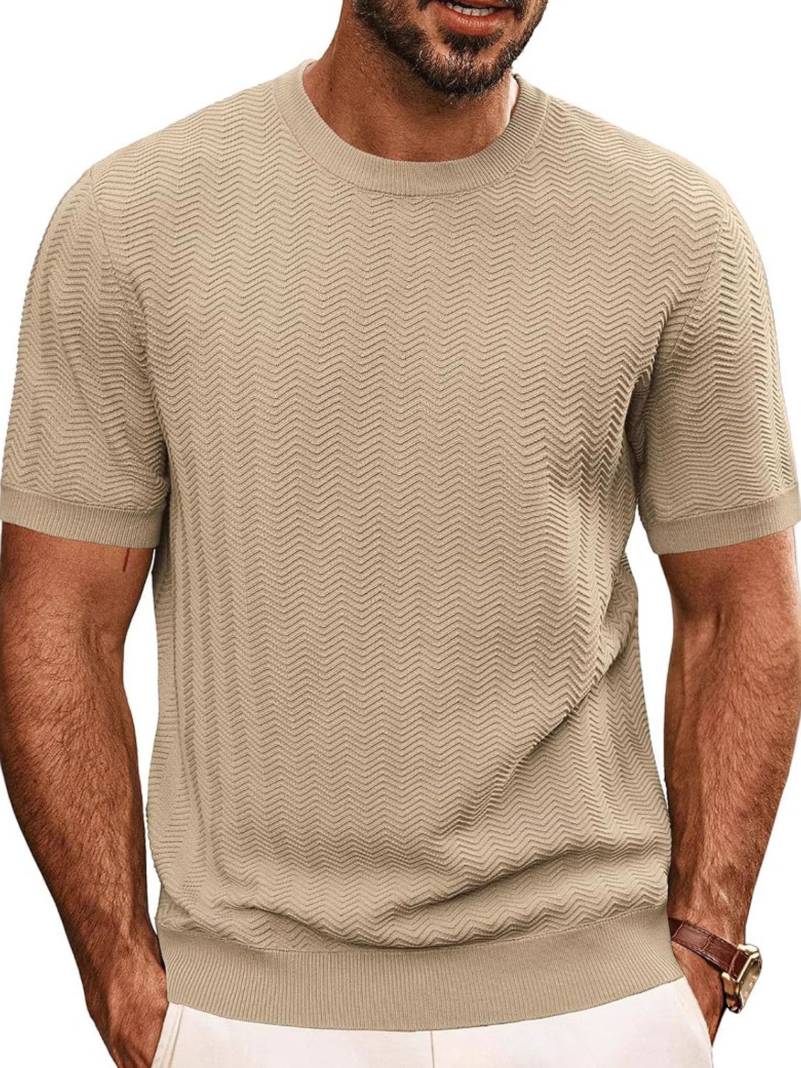 Emilian — Men's Full Size Round Neck Short Sleeve T-Shirt Plus Size, alternate view 7
