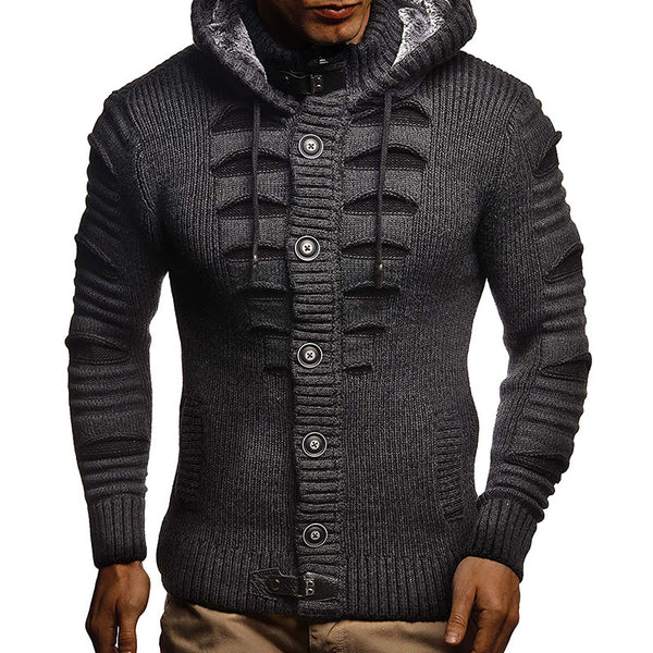 Ashton™ | Sweater - Men's Hooded Knitted Cardigan Jacket