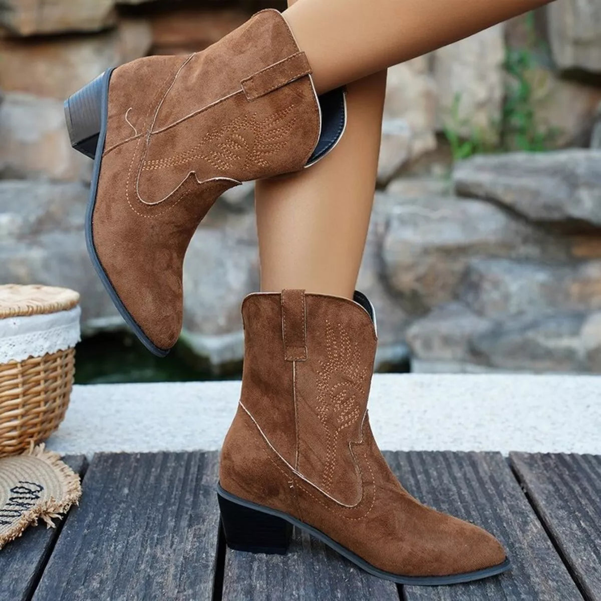Lior Saint-Clair — Point Toe Block Heels Boots Fashion Footwear, alternate view 6