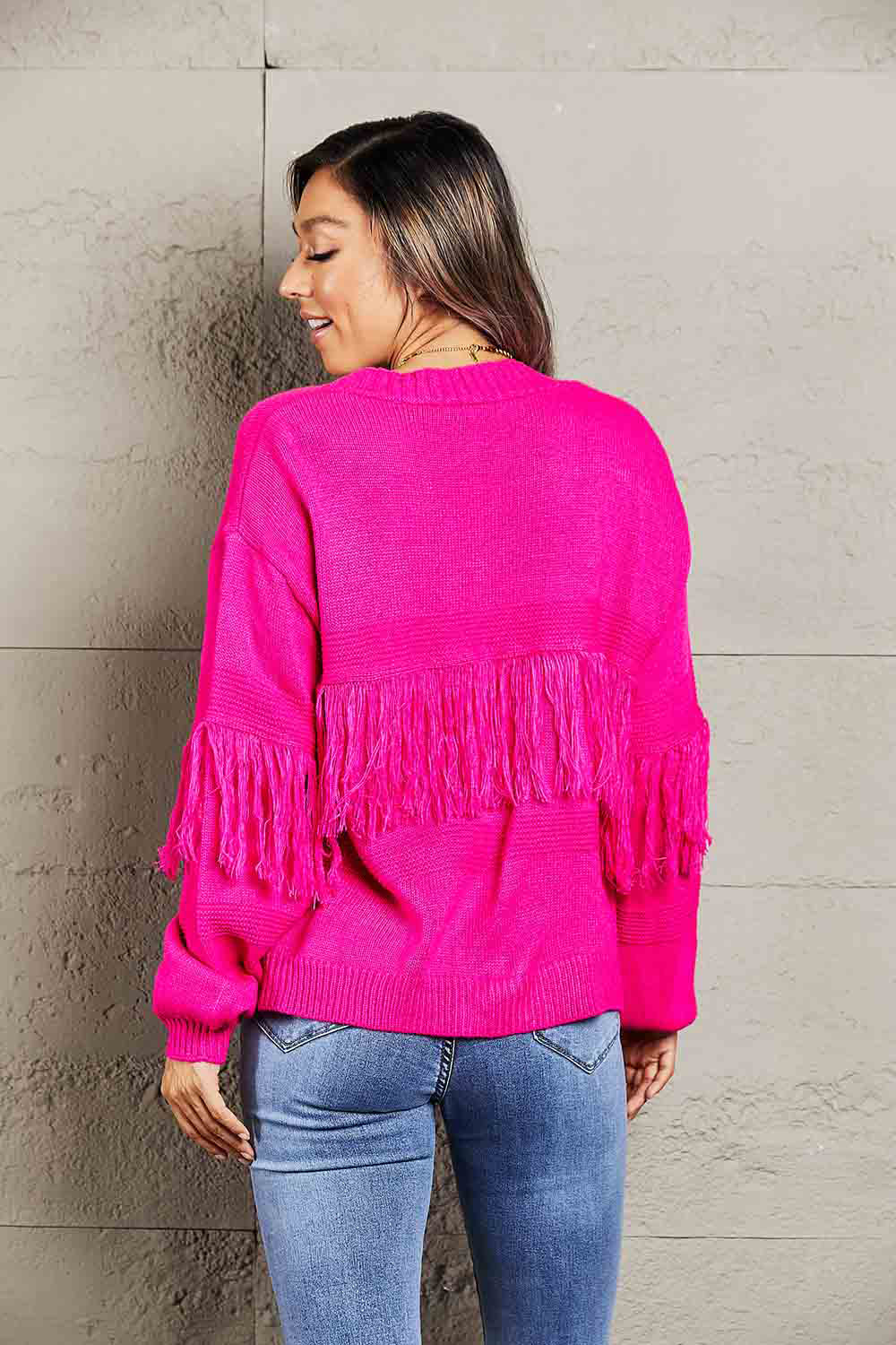 Rowan Rivière — Angel Wings Fringe Trim Open Front Cardigan, alternate view 4