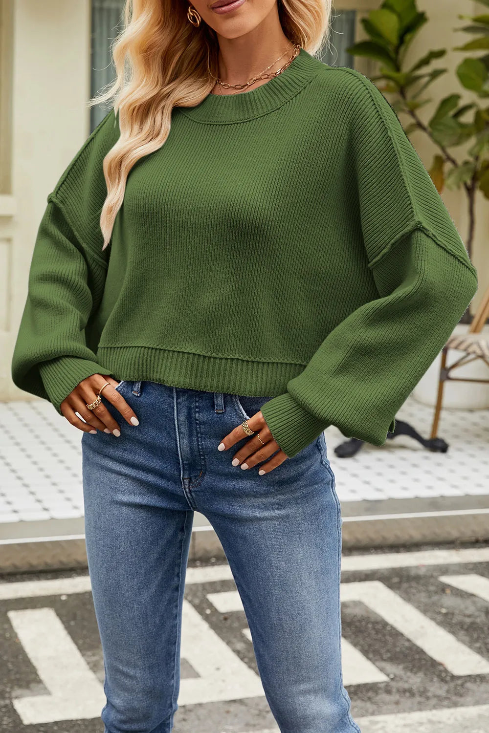 Bellamy Fontaine — Round Neck Dropped Shoulder Sweater, alternate view 4