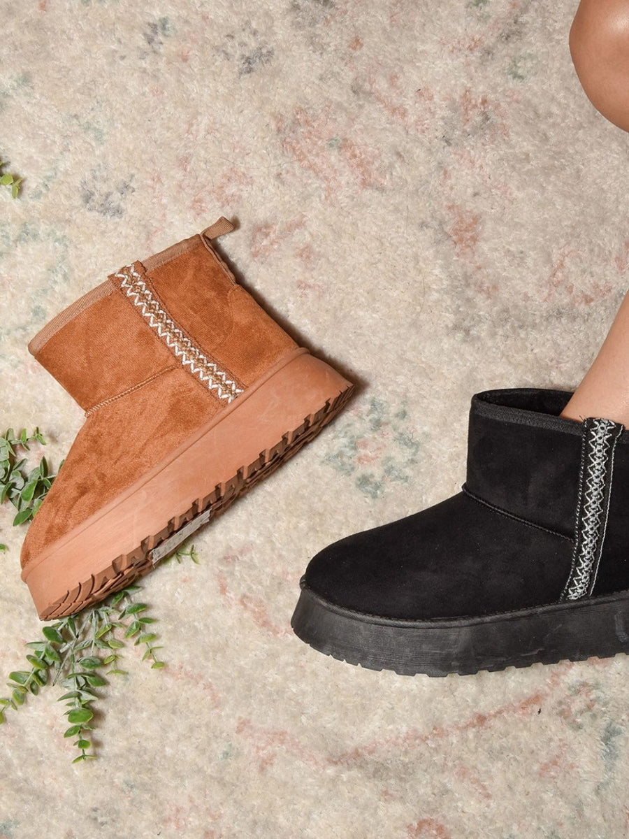 Reese Laurent — WILD DIVA Round Toe Platform Boots Caramel Fashion Footwear, alternate view 2