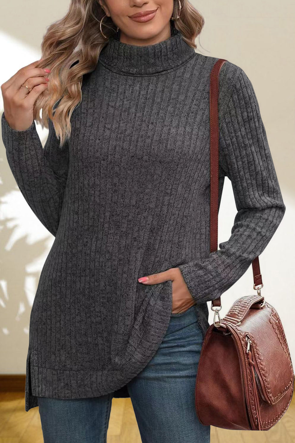 Ciel Rousseau — Turtleneck High Low Top, alternate view 21