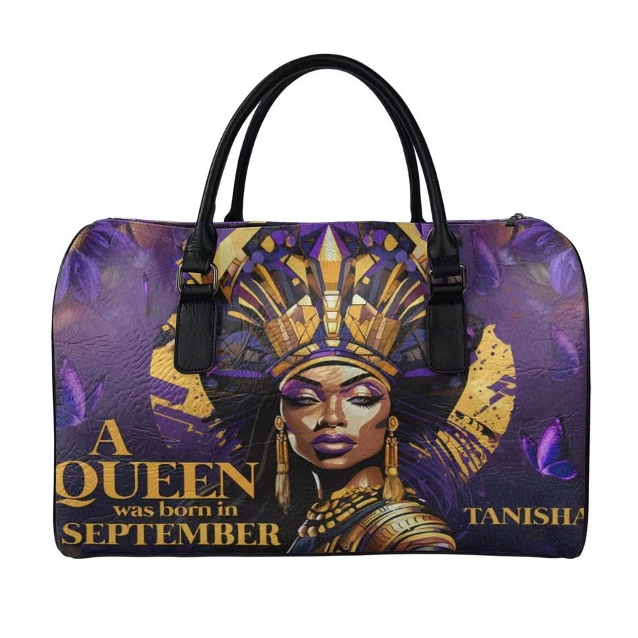 Zahara™ | Elegant African Warrior Faith Leather Duffel - Opulent Empire