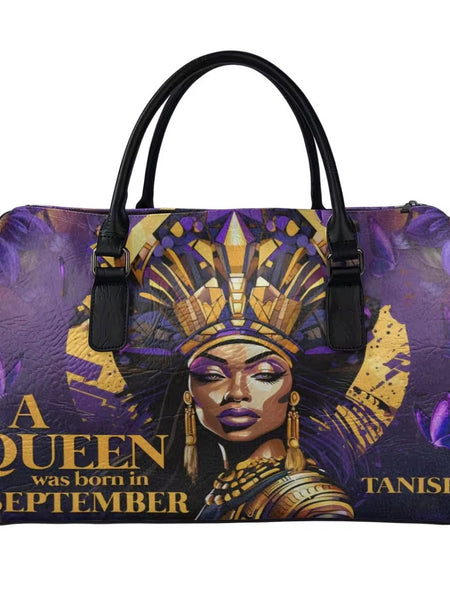 Zahara™ | Elegant African Warrior Faith Leather Duffel - Opulent Empire