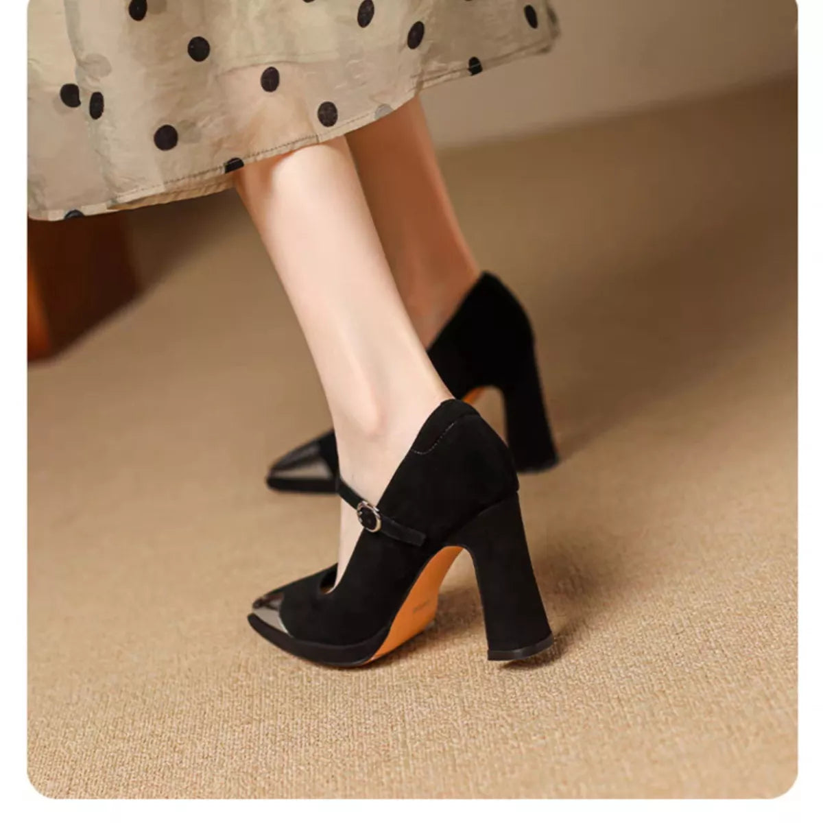 Fable Fiorenza — Point Toe Block Heels Pumps Fashion Footwear, alternate view 3