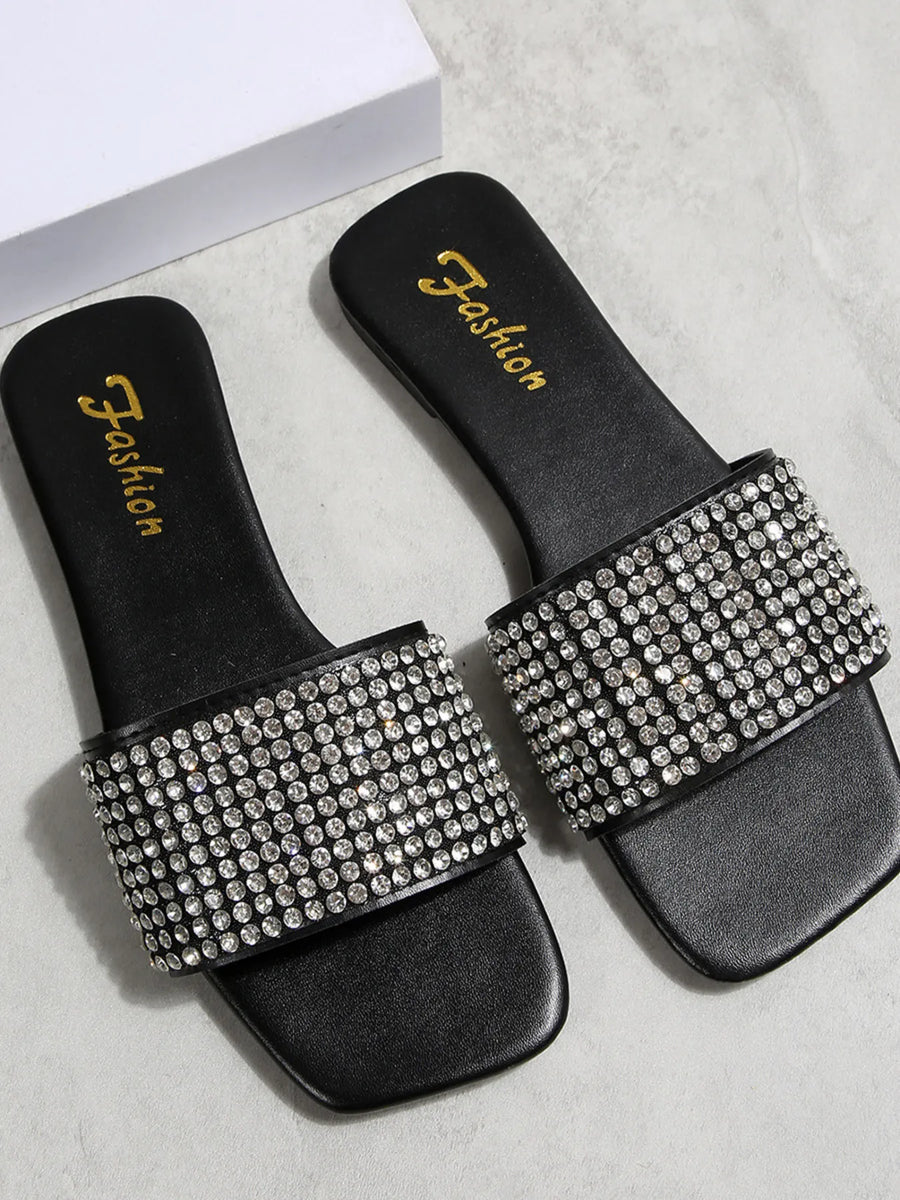 Bellamy Allegra — Rhinestone Open Toe Flats Sandals Fashion Footwear, alternate view 2
