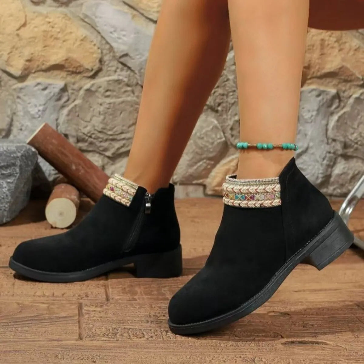 Arden Sorrento — Side Zip Block Heel Boots, alternate view 5