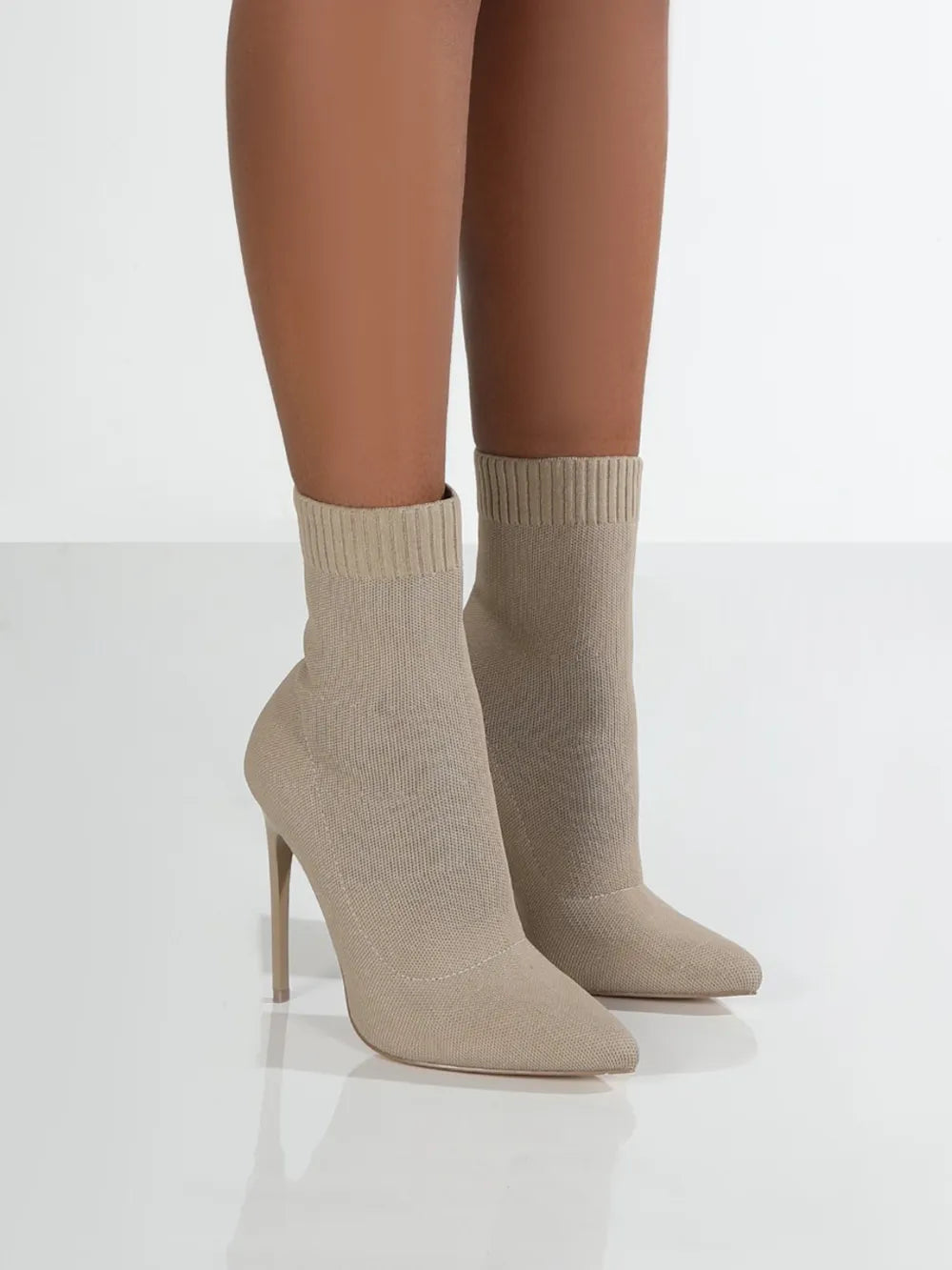 Wren Fiorenza — Mesh Point Toe Stiletto Boots Fashion Footwear, alternate view 4