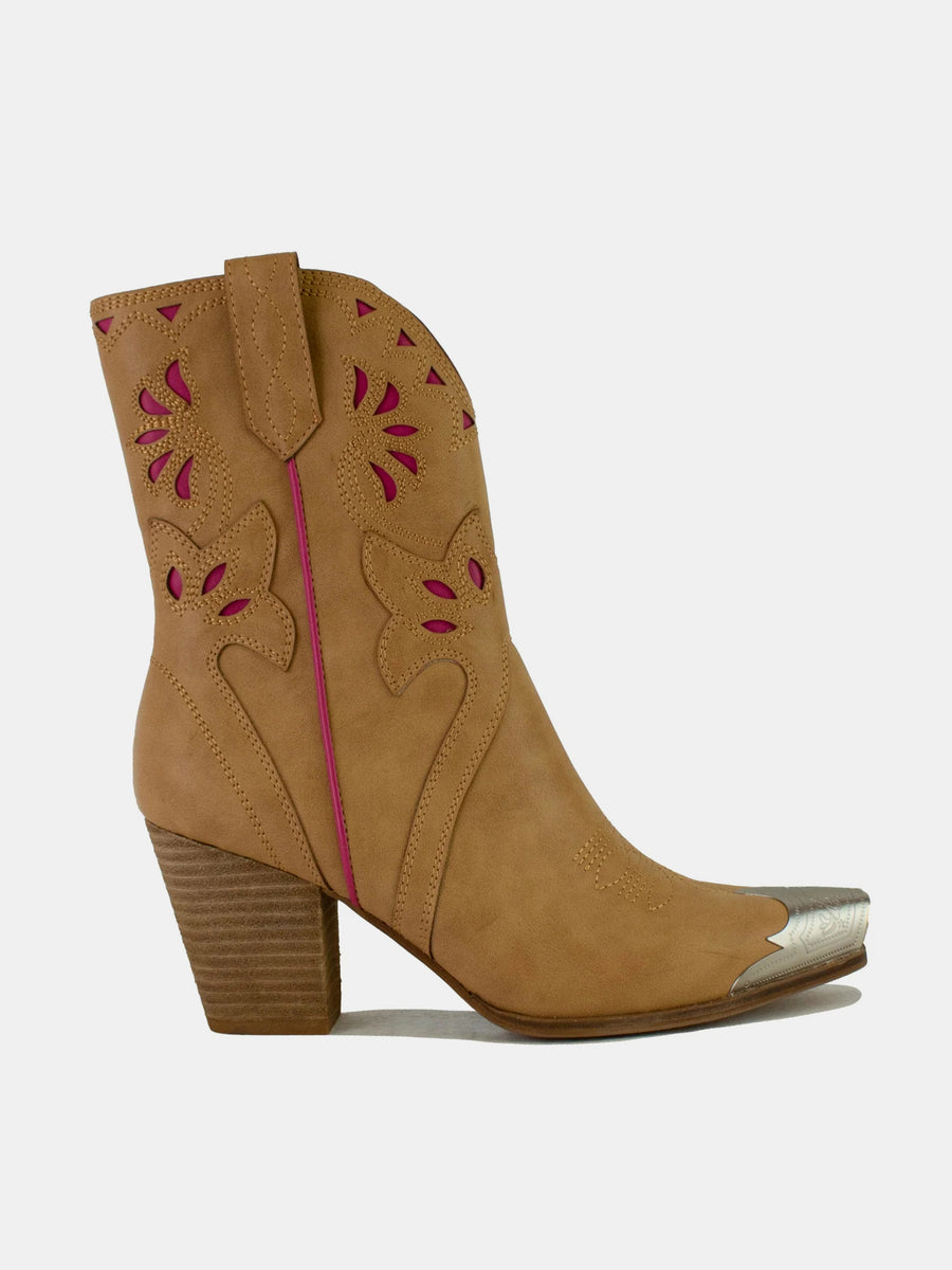 Beast Fashion Cut-Out Floral Embroidery Boots - Opulent Empire