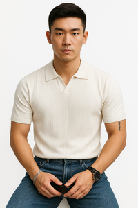 Maximilian Beaumont — Men's Plus Size Collared Neck Short Sleeve Polo Men's Tailored Shorts, alternate view 6