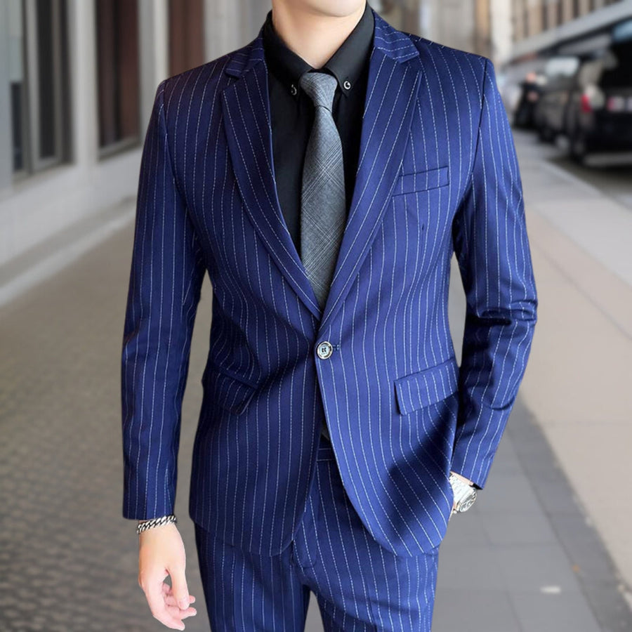 Willem™ — High-Quality Striped Suit 2-Piece Set, alternate view 2