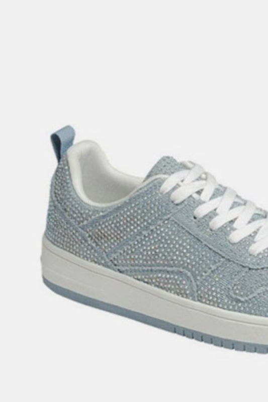 Forever Link Rhinestone Platform Flat Sneakers - Opulent Empire