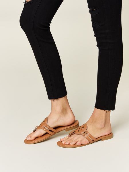 Forever Link Cutout PU Leather Open Toe Sandals - Opulent Empire