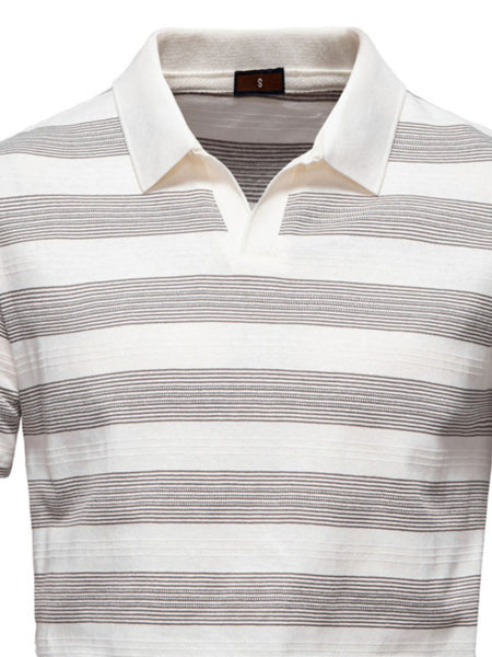 Men's Contrast Striped Short Sleeve Polo - Opulent Empire