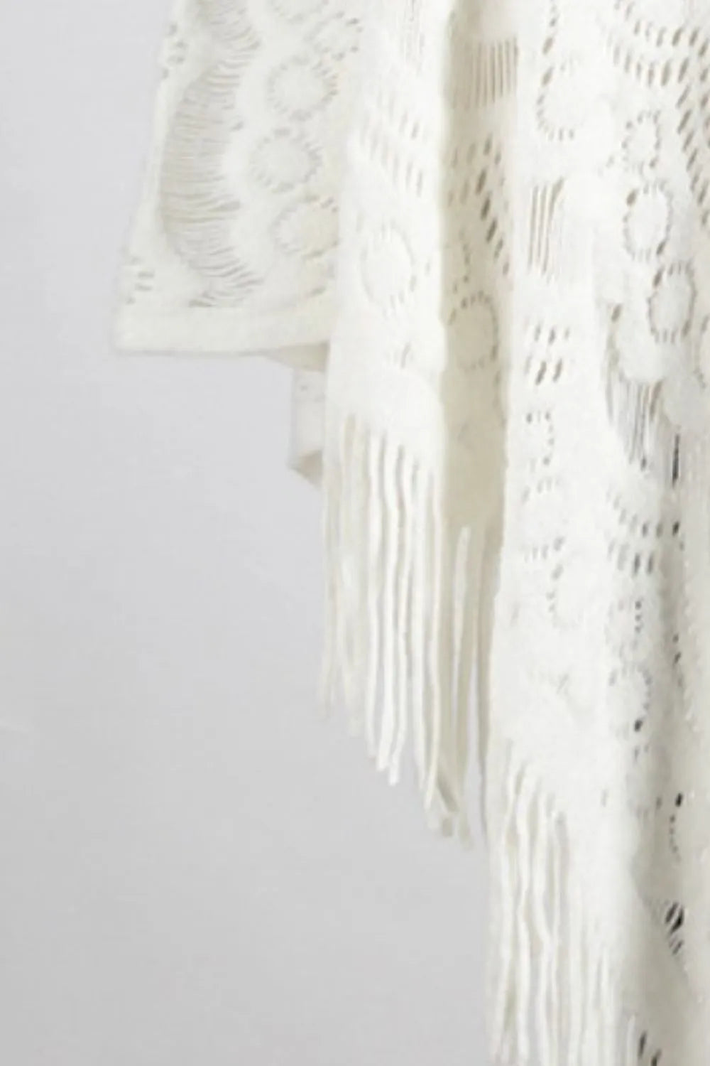 Lake Versailles — Fringe Openwork Surplice Cape Sleeve Poncho, alternate view 18