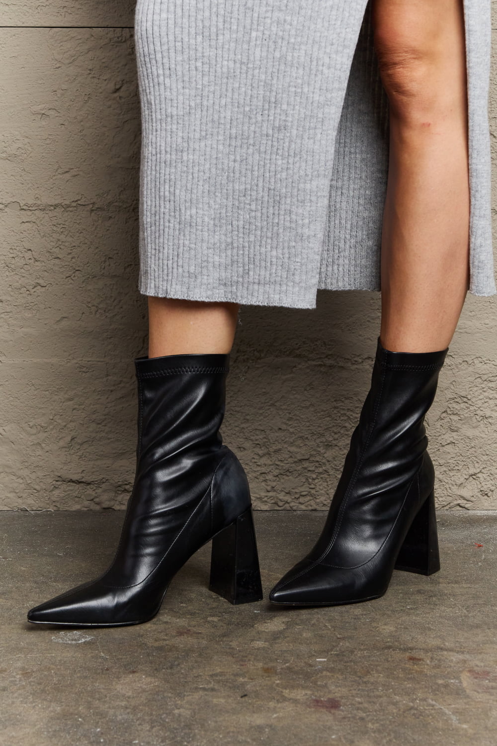 Hollis Laurent — Weeboo Stacy Block Heel Sock Boots, alternate view 2