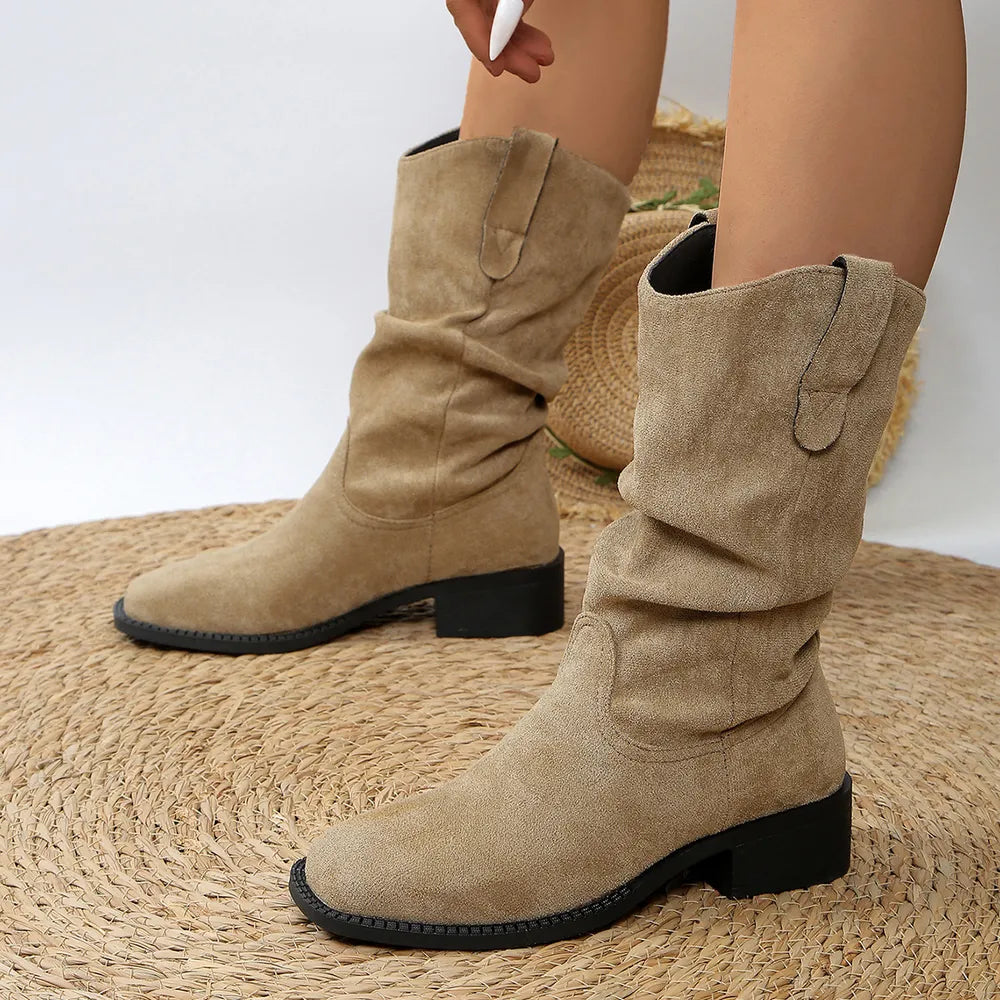 Reese Marino — Pleated Pull-On Western Cowboy Boots Fashion Footwear, alternate view 4