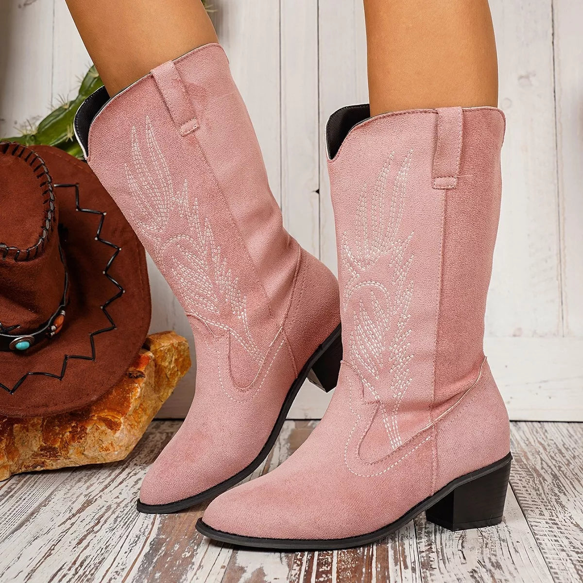 Ciel Sorrento — Point Toe Block Heels Boots Fashion Footwear, alternate view 12