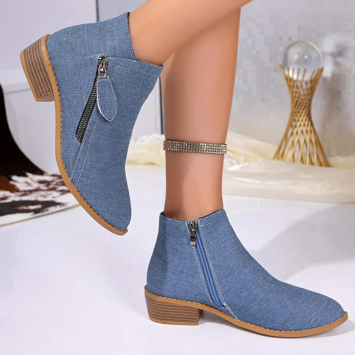 Harbor Fiorenza — Point Toe Block Heels Boots Fashion Footwear