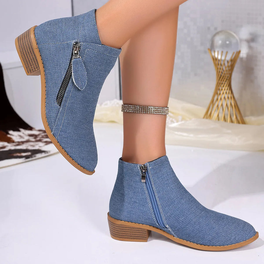 Harbor Fiorenza — Point Toe Block Heels Boots Fashion Footwear