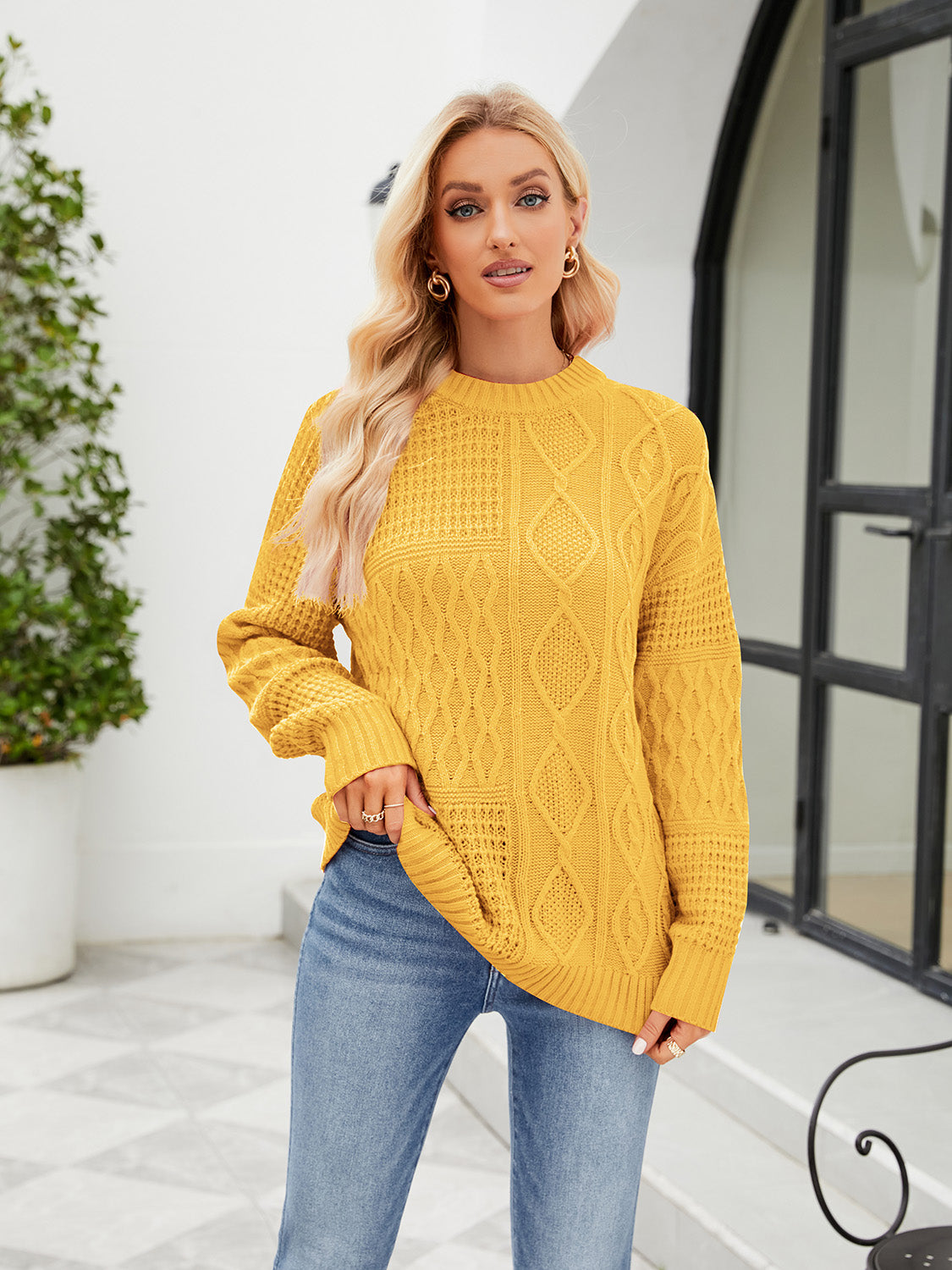 Jules Valmont — Round Neck Dropped Shoulder Sweater, alternate view 10