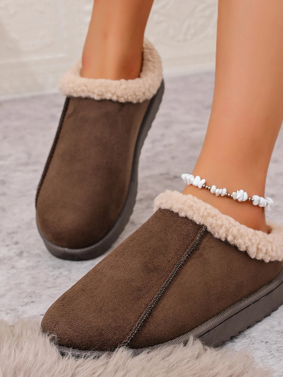 Paris Marino — Cozy Faux Fur Lined Slippers Fashion Footwear, alternate view 9
