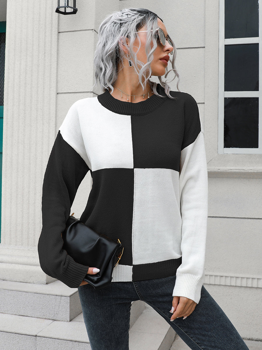 Gray Fontaine — Contrast Drop Shoulder Sweater, alternate view 4