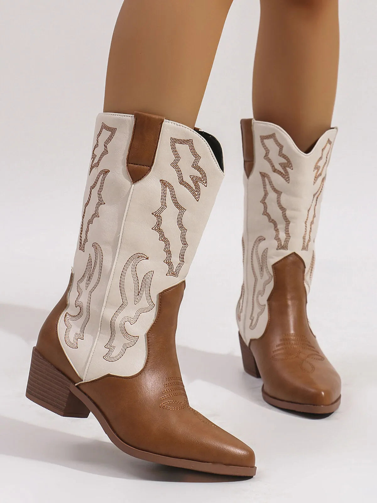 True Vallière — Point Toe Block Heels Boots Fashion Footwear, alternate view 4