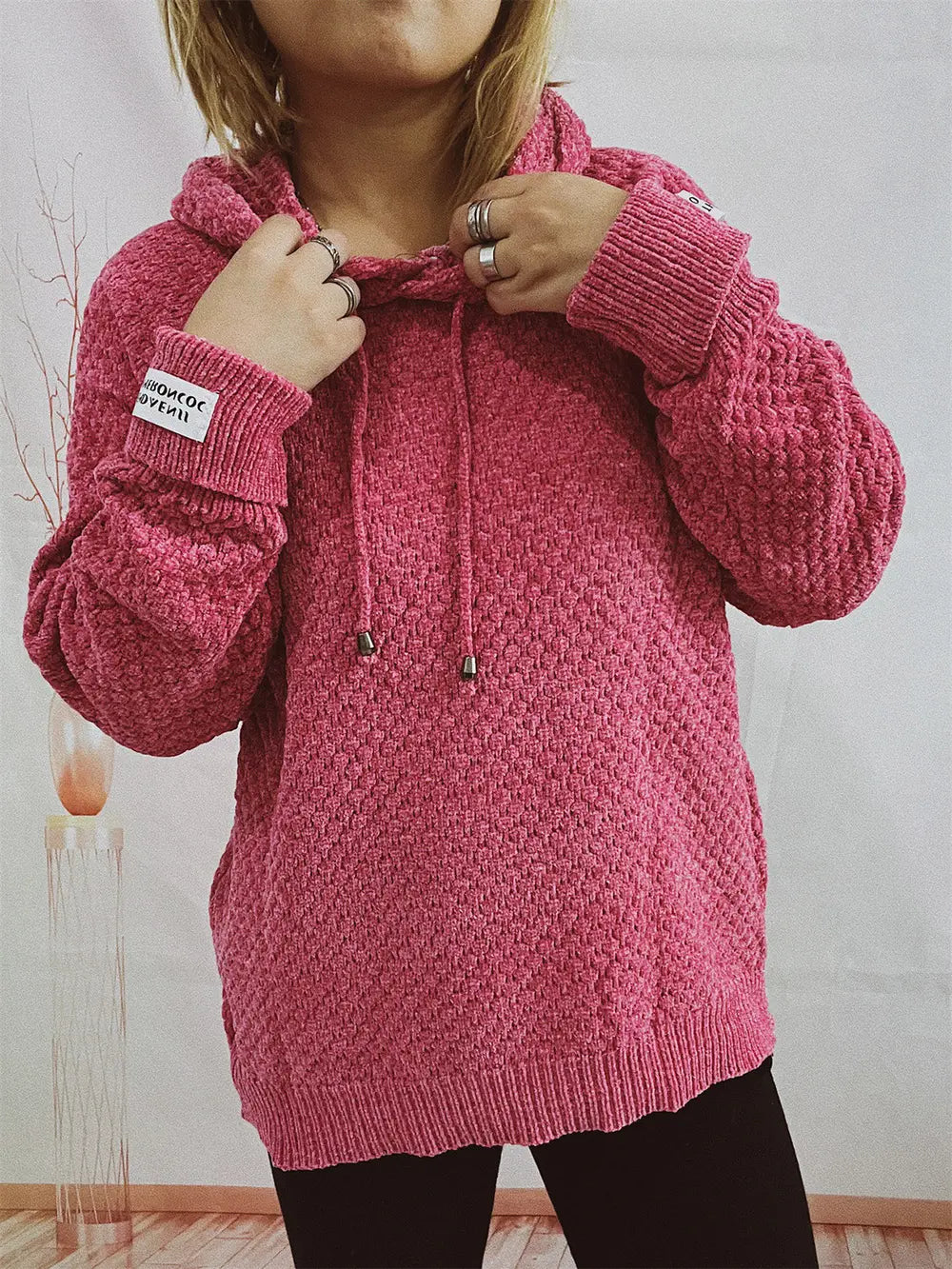 Fable Delacroix — Drawstring Long Sleeve Hooded Sweater