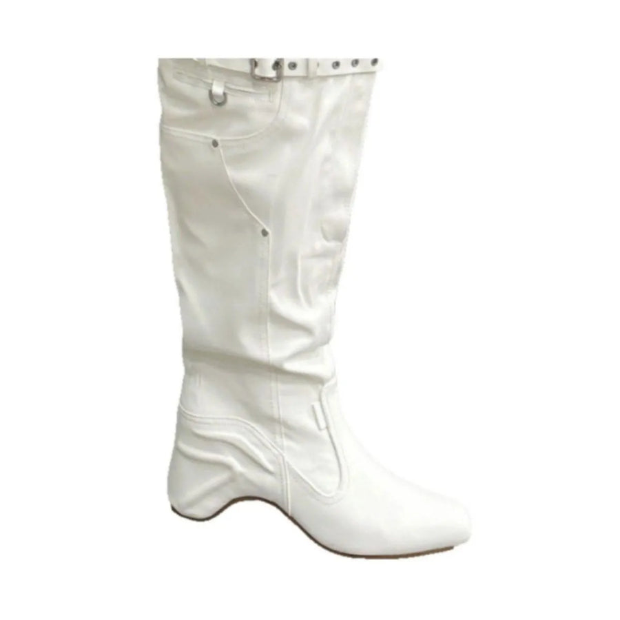 Indigo Allegra — Square Toe Block Heels Boots Fashion Footwear