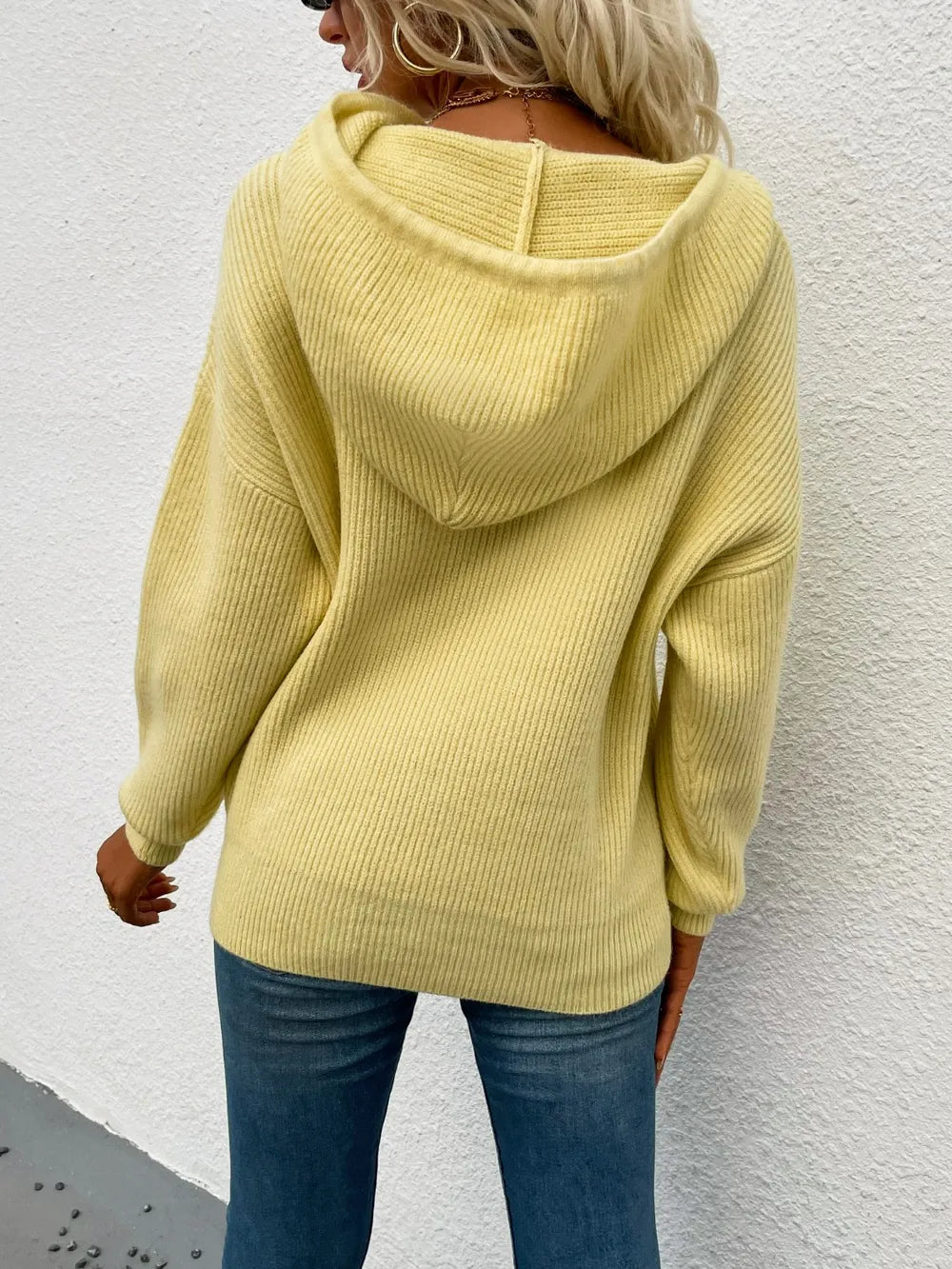 Paris Bellamy — Drawstring Dropped Shoulder Hooded Sweater, alternate view 6