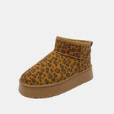 WILD DIVA Leopard Suede Round Toe Platform Booties - Opulent Empire