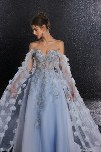 Elara Fontaine — Blue Women's Occasion Dress, alternate view 3