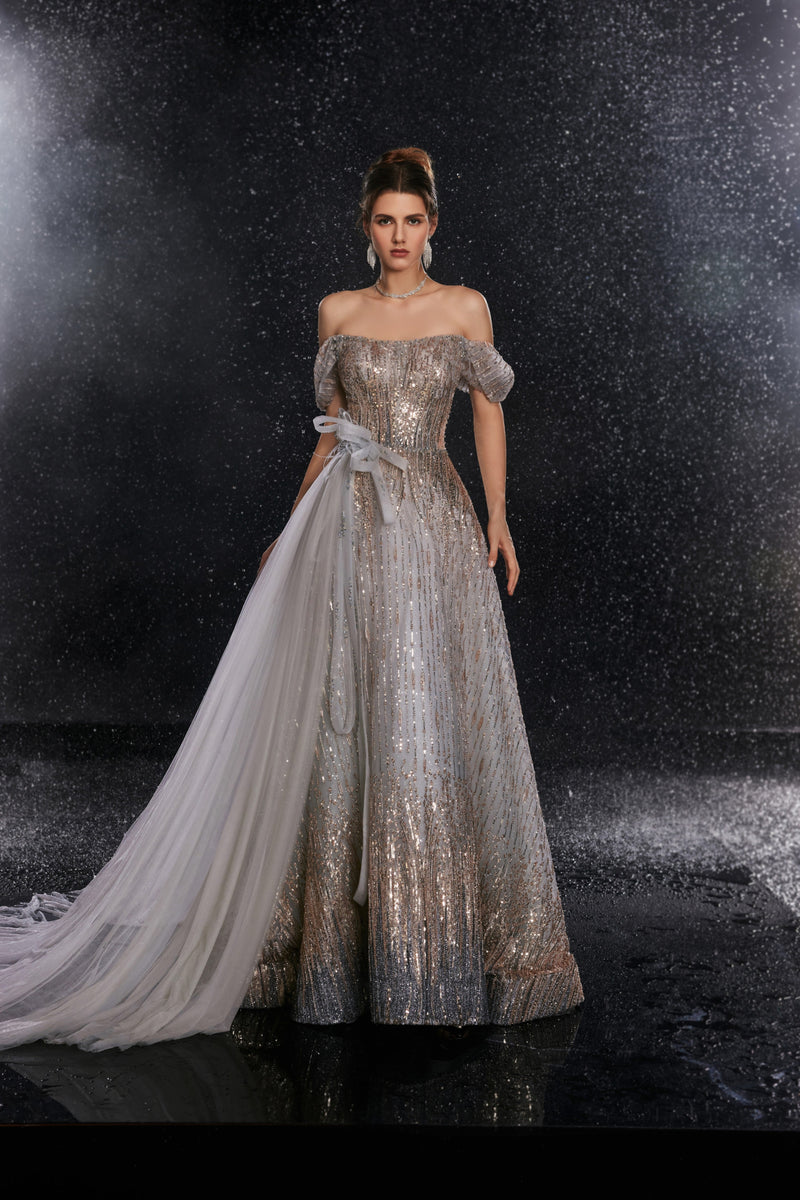 Adeline Fontaine — Champagne Stardust Gown