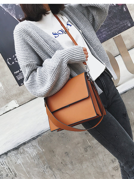 Wide Shoulder Bag Contrast Small Square Bag