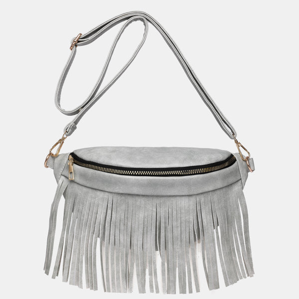 Fringed PU Leather Sling Bag