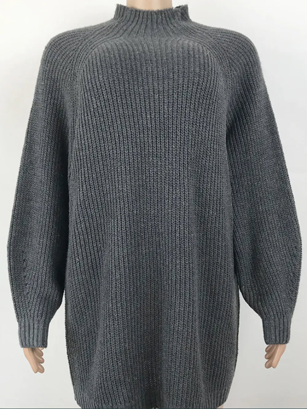 Indigo Delacroix — Mock Neck Dropped Shoulder Sweater Dress, alternate view 8