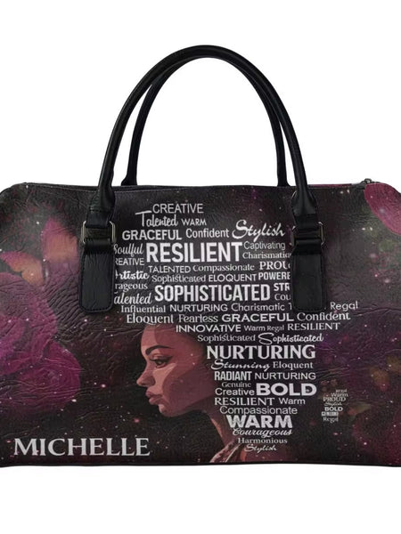 Zahara™ | Elegant African Warrior Faith Leather Duffel - Opulent Empire