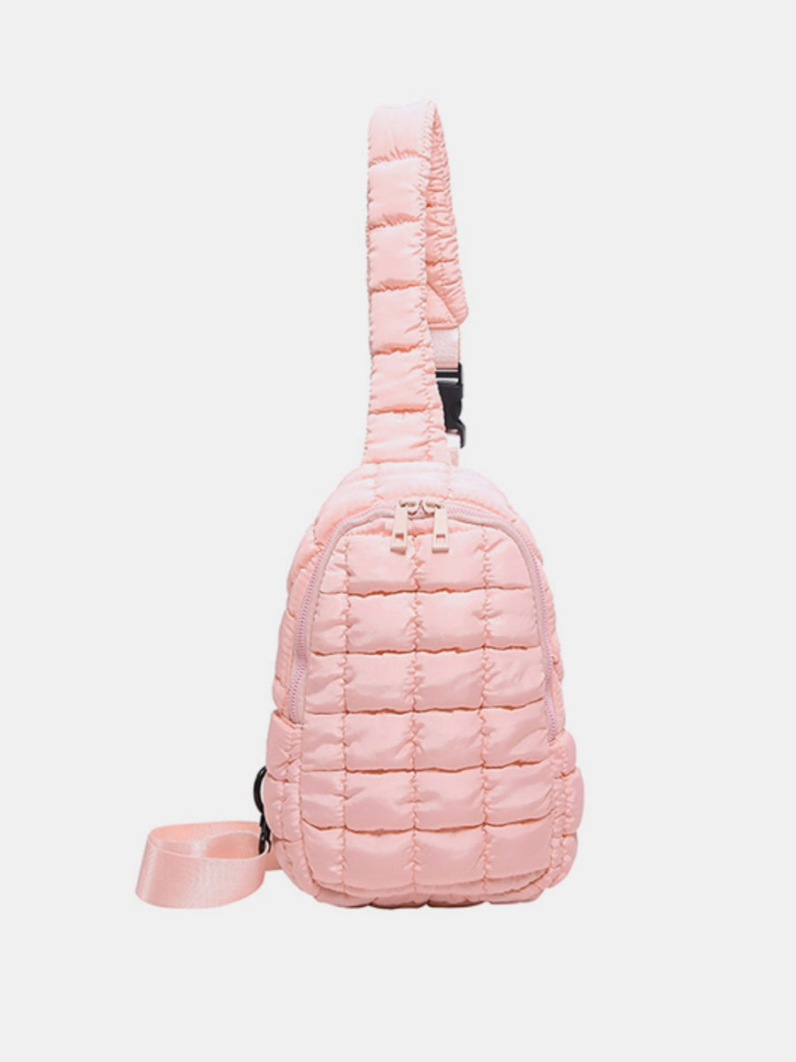 Quilted Nylon Crossbody  Bag