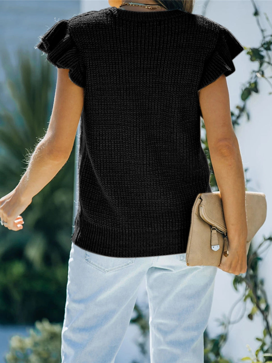 Noa Rivière — Round Neck Cap Sleeve Sweater, alternate view 12