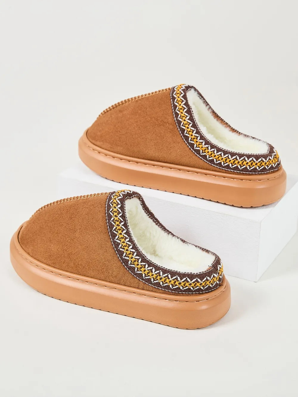 Emery Marino — Faux Fur Suede Platform Slippers Fashion Footwear, alternate view 9
