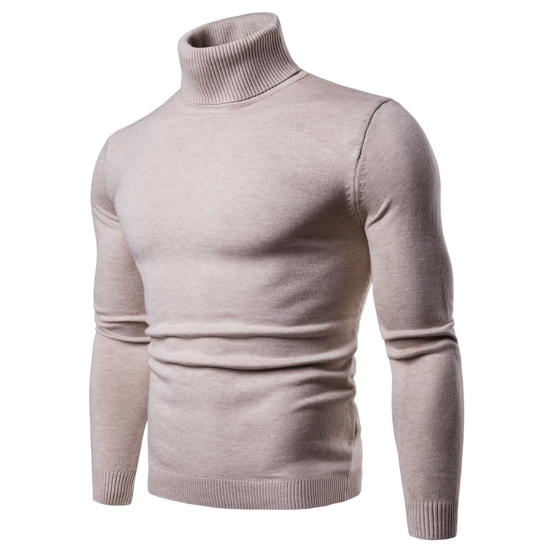 Winter Warm Basic Thermal Turtleneck Sweater Mens Solid Color Slim Fit Clothes Pullover Top