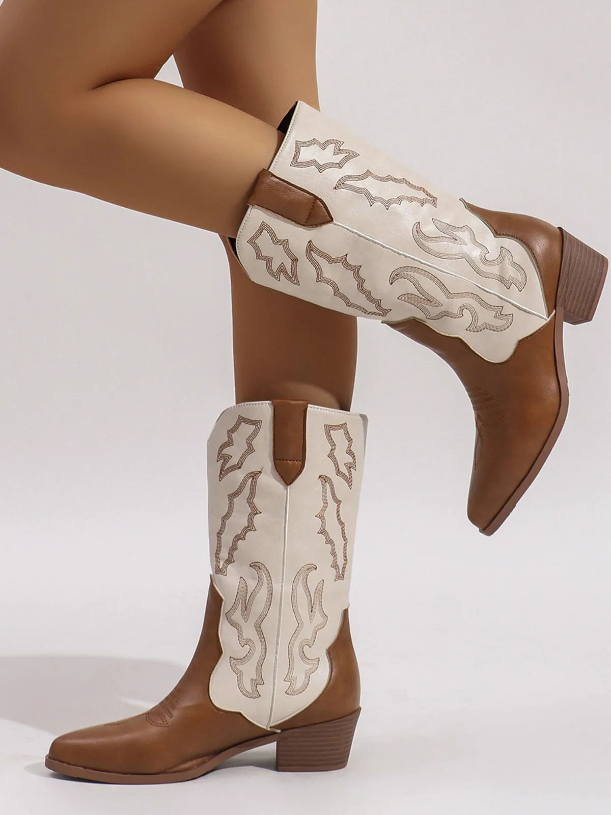 True Vallière — Point Toe Block Heels Boots Fashion Footwear, alternate view 3