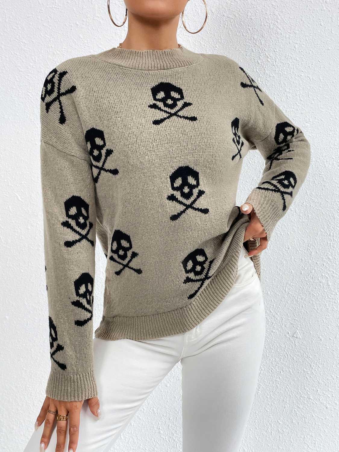 Ocean Delacroix — Patterned Drop Shoulder Sweater, alternate view 10