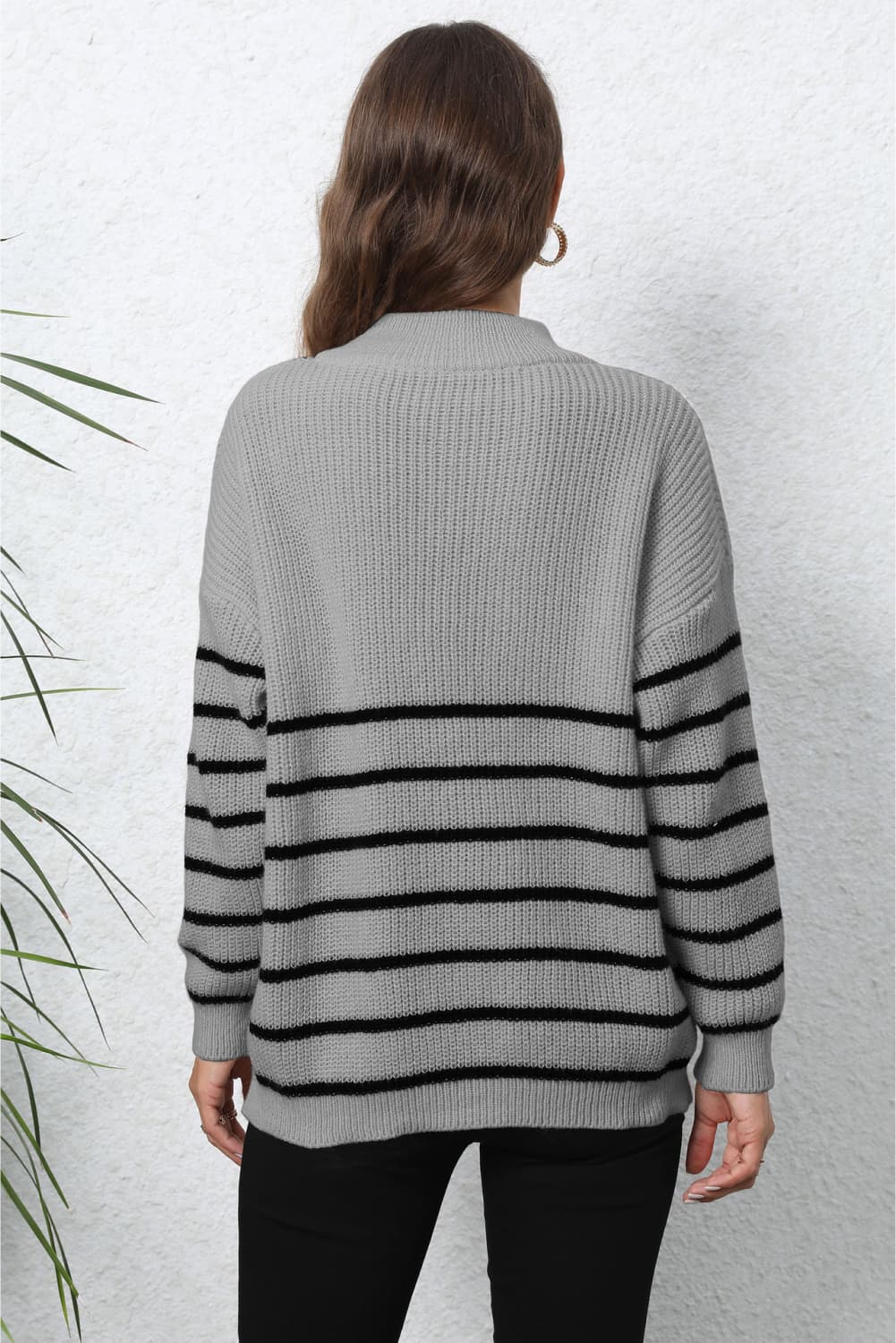 Hollis Rivière — Mock Neck Long Sleeve Zip-Up Sweater, alternate view 12