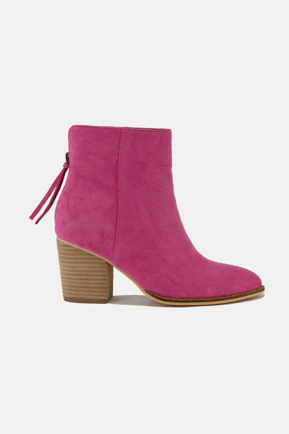 Vale Montclair — Beast Fashion Suede Point Toe Ankle Booties Cerise Fashion Footwear